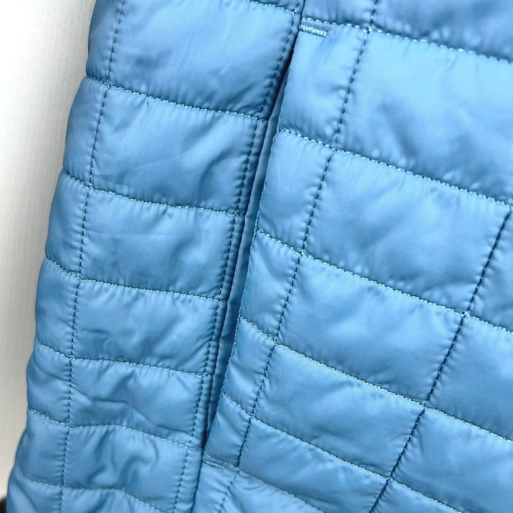 Cat & Jack Kids Light Blue Quilted‎ Puffer Jacket Fleece Lined Hooded XL 14